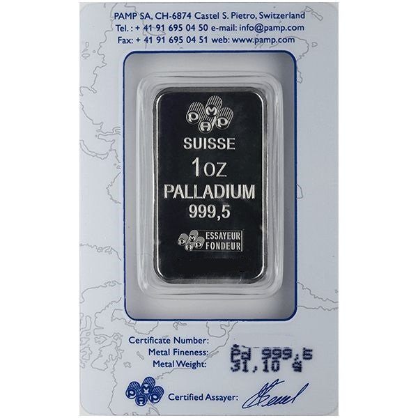 1 OZ PALLADIUM BAR - PAMP SUISSE - Image 2