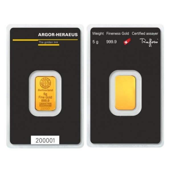 5 gram Argor Heraeus Swiss BAR - Image 3